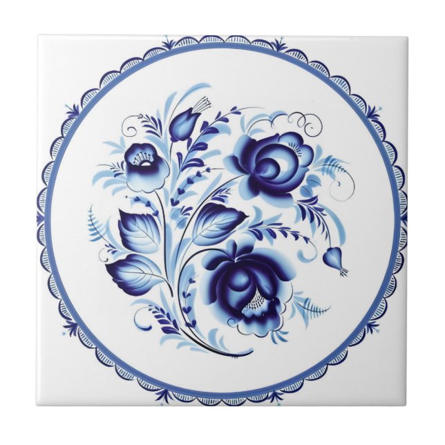 reproducciones de azulejos delft flores azules de  (Frente)