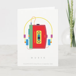 Reproductor de casetes Walkman, tarjeta de cumplea