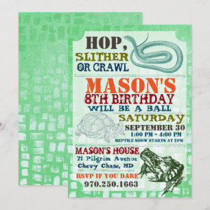 Reptile Mostrar invitación de fiesta de cumpleaños