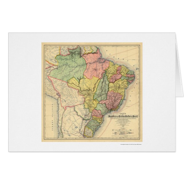República del mapa 1892 del Brasil (Anverso (Horizontal))