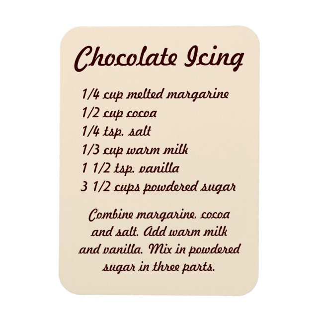 Rereceta de helado de chocolate imán (Vertical)