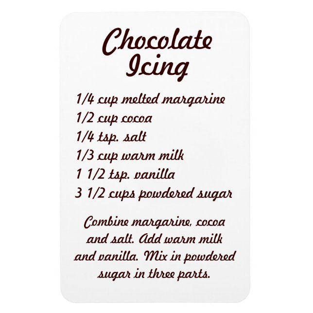 Rereceta de helado de chocolate imán (Vertical)