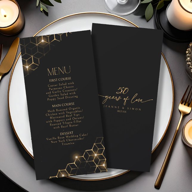 Resalta el menú de oro del 50º aniversario ID1165 (Subido por el creador)