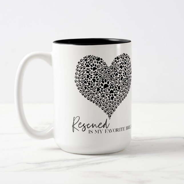 Rescatado es mi raza favorita - taza de café/taza (Izquierda)