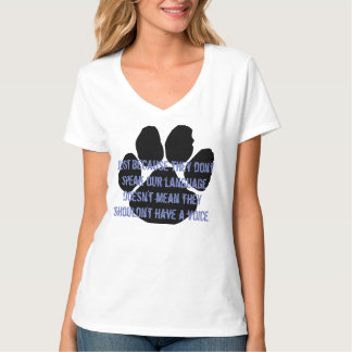Rescatado - sea su camiseta del cuello en v de la