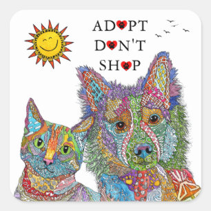 Rescate animal adopta no comprar Pegatinas