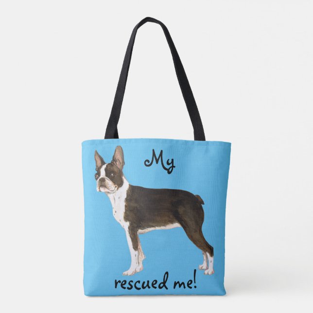Rescate de la bolsa de tote de Boston Terrier (Reverso)