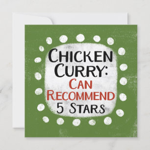 Reseña de curry de pollo 5 estrellas Tarjeta de sa