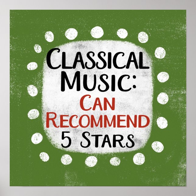 Reseña de música clásica 5 estrellas arte mural Po (Frente)