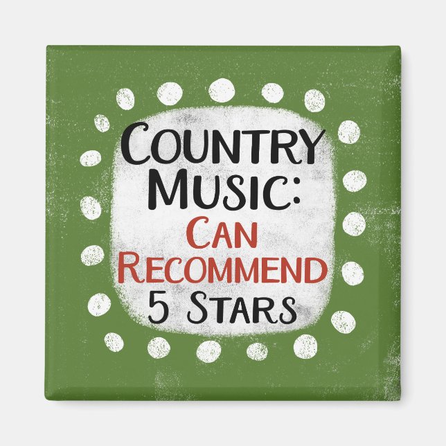 Reseña de música country 5 estrellas imán refriger (Frente)