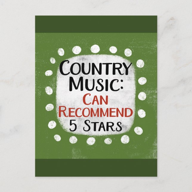 Reseña de música country 5 estrellas postal (Anverso)