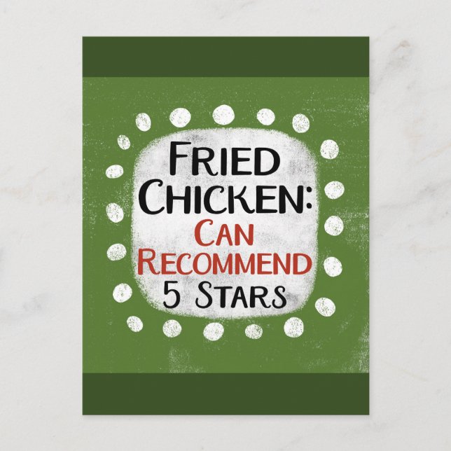 Reseña de pollo frito 5 estrellas postal (Anverso)