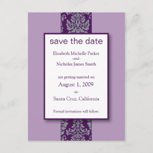 Reserva barroca del damasco de la lila la postal