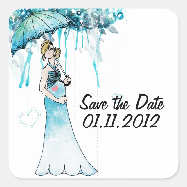 Reserva de Baby Shower los pegatinas de la fecha (Anverso)