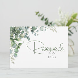Reserva de boda de hojas de eucalipto elegantes ve