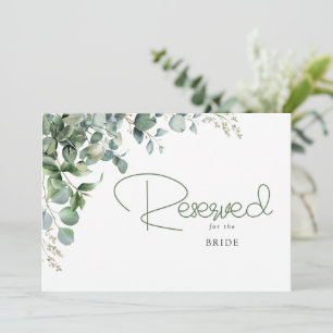 Reserva de boda de hojas de eucalipto elegantes ve