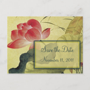 Reserva de la boda del flor de Lotus la postal de