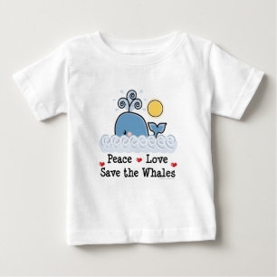 Reserva del amor de la paz la camiseta del bebé d