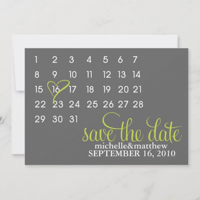 Reserva del calendario las invitaciones de la boda (Anverso)