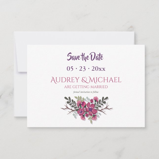 Reserva del Dogwood la invitación de la fecha (Anverso)