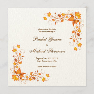 Reserva del follaje del otoño la invitación de