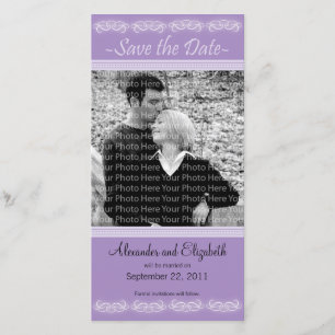 " reserva elegante de la púrpura 4x8 la invitación