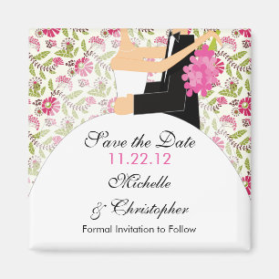 Reserva floral de la novia y del novio el imán de