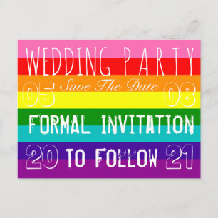 Reserva gay de la invitación del banquete de boda