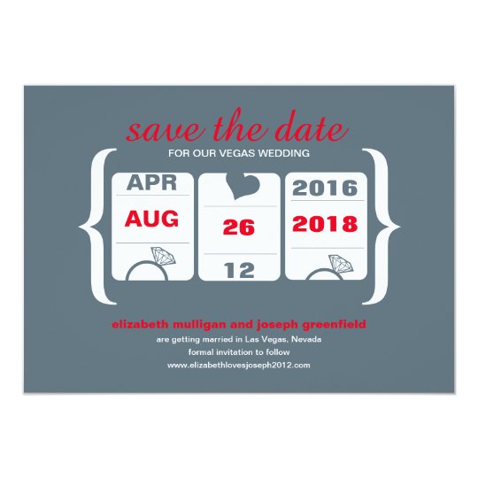 Reserva gris roja de la máquina tragaperras la invitación 12,7 x 17,8 cm