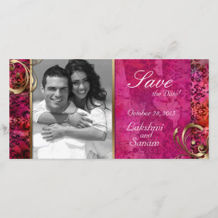 Reserva india de la tarjeta de la foto el oro del