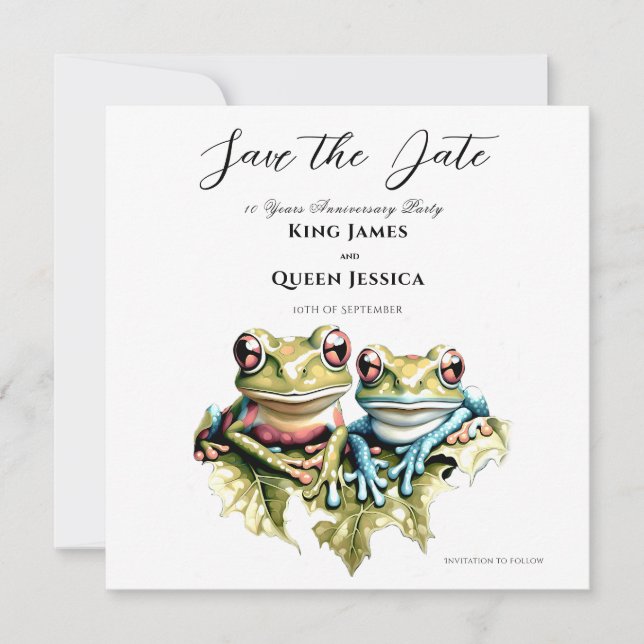 Reserva La Fecha 10 años Boda Aniversario Jardín Fiesta Casual (Anverso)