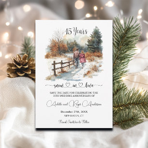 Reserva La Fecha 15º Aniversario de Boda Paisaje Invernal Romántico