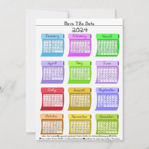 Reserva La Fecha 2024 Tipo De Letra De Tela De Tejido De Calendario