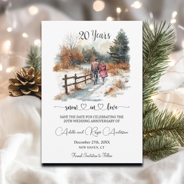 Reserva La Fecha 20th Wedding Anniversary Winter Landscape Romantic (Subido por el creador)
