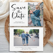 2 Boda con guión de broche de fotos Guardar la fec