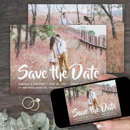 Reserva La Fecha 2 Foto Estilo Escritura Caligrafía Boda Blanco