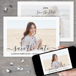 Reserva La Fecha 2 Foto Sweet 16th Birthday Moda Script 16th<br><div class="desc">Invitar a la familia y amigos a una elegante celebración Sweet 16th para ella con esta moderna foto minimalista de 2 guardar la invitación a la cita. Todo el texto es sencillo para el personalizar. (IMAGEN PLACEMENT TIP: Una manera fácil de centrar una foto exactamente como quieres es recortarla antes...</div>
