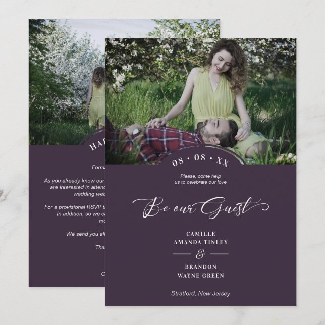 Reserva La Fecha 2 Photos Collage Minimalist Be our Guest (Anverso / Reverso)