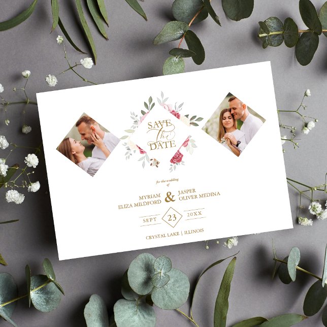 Reserva La Fecha 2 Photos Fancy Romantic Pink Shades Floral Bouquet (Subido por el creador)