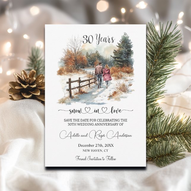Reserva La Fecha 30th Wedding Anniversary Winter Landscape Romantic (Subido por el creador)