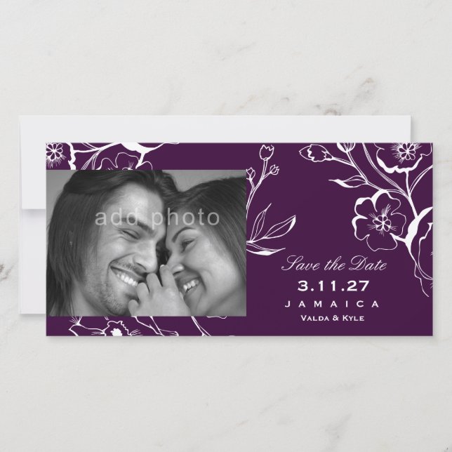 Reserva La Fecha 311-Lush Eggplant Purple Save the Date (Anverso)