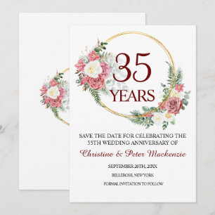 Reserva La Fecha 35° Aniversario del Boda de Coral