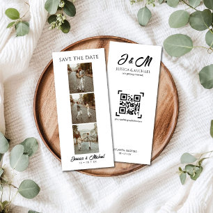 Reserva La Fecha 3 Boda de código QR de la cabina fotográfica de 3 