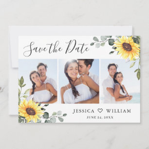 Reserva La Fecha 3 Foto Watercolor Sunflowers Eucalyptus Boda