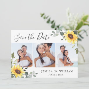 Reserva La Fecha 3 Foto Watercolor Sunflowers Eucalyptus Boda