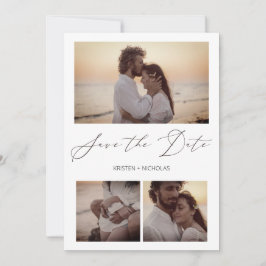 Reserva La Fecha 3 Fotos Elegantes Instantáneas Sesión Pareja Feliz