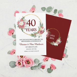 Reserva La Fecha 40.º aniversario de los Rosas Bodas Ruby