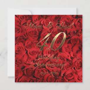Reserva La Fecha 40 Aniversario Boda Padres 2020 Roses rojos