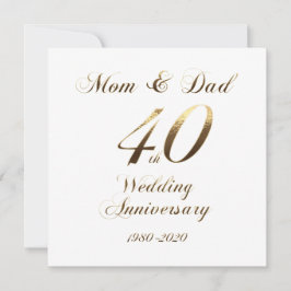Reserva La Fecha 40 Aniversario de Boda Padres 2020 Elegante