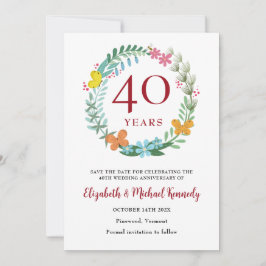 Reserva La Fecha 40° Aniversario de la corona floral